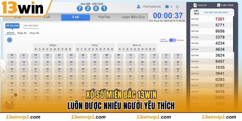 Xổ số miền Bắc 13WIN luôn được nhiều người yêu thích